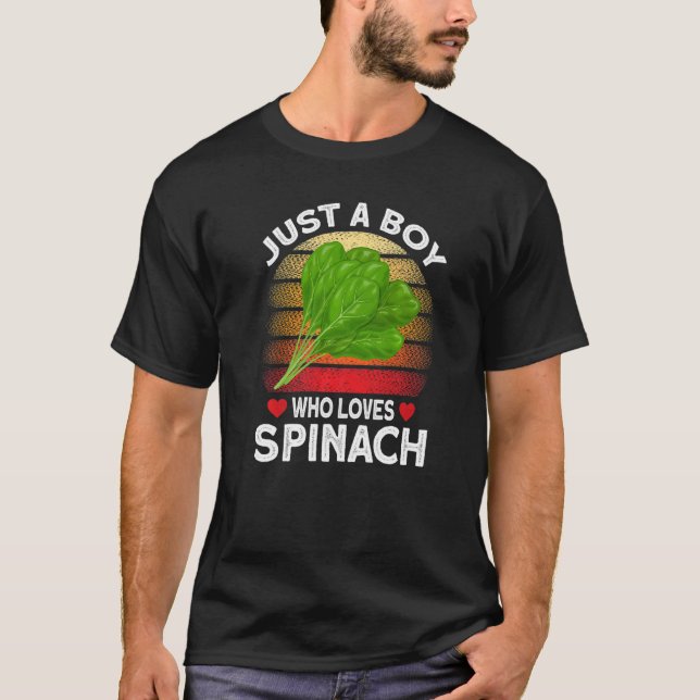 Just A Boy Who Loves Spinach Premium T-Shirt (Front)