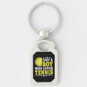 Just A Boy Who Loves Tennis Funny Tennis Lover Keychain