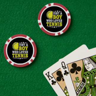 Just A Boy Who Loves Tennis Funny Tennis Lover Poker Chips