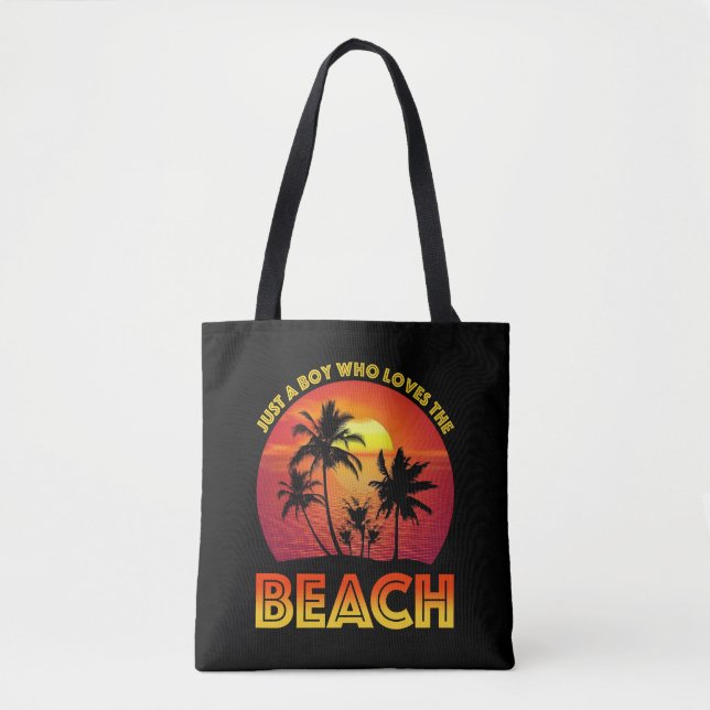 Just A Boy Who Loves The Beach Tote Bag (Front)