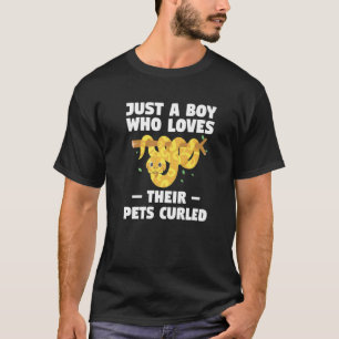 Just A Boy Who Loves Their Pets Curled Ball Python T-Shirt