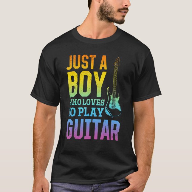 Just A Boy Who Loves To Play Guitar - Electric Gui T-Shirt (Front)