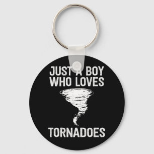 Just a boy who loves tornadoes funny kids birthday keychain