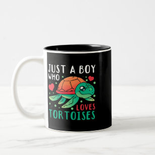 Just A Boy Who Loves Tortoises Turtle Tortoises Lo Two-Tone Coffee Mug