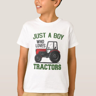 Just a Boy Who Loves Tractors Farm Kids Birthday T-Shirt