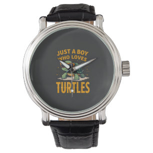 Just a boy who loves turtles Children boy (2) Watch