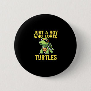 Just a boy who loves turtles Children boy (3) 2 Inch Round Button