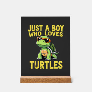 Just a boy who loves turtles Children boy (3) Acrylic Sign