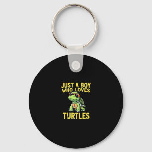 Just a boy who loves turtles Children boy (3) Keychain