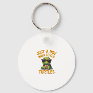 Just a boy who loves turtles Children boy Keychain