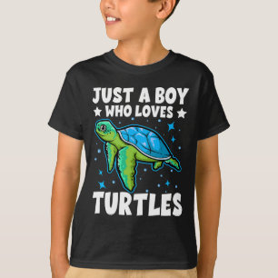 Just A Boy Who Loves Turtles Lover Gifts Sea Ocean T-Shirt