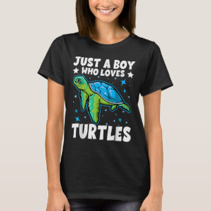 Just A Boy Who Loves Turtles Lover Gifts Sea Ocean T-Shirt