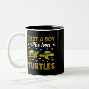Just a Boy who loves Turtles Tortoise 295 Two-Tone Coffee Mug