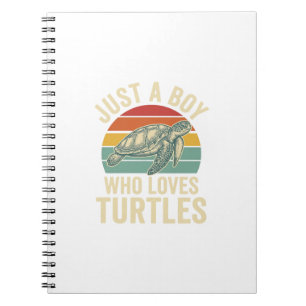 Just a Boy Who Loves Turtles Vintage Turtle Shirt_ Notebook