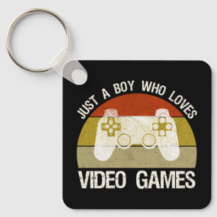 Just A Boy Who Loves Video Games Keychain