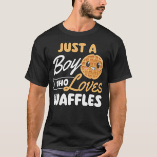 Just A Boy Who Loves Waffles - Waffle Lover Breakf T-Shirt