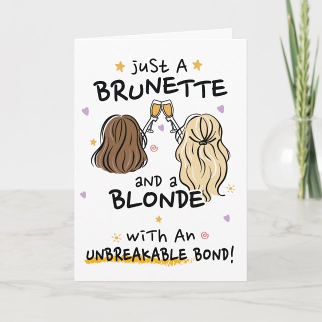 Just a brunette and a blonde invitation (Front)