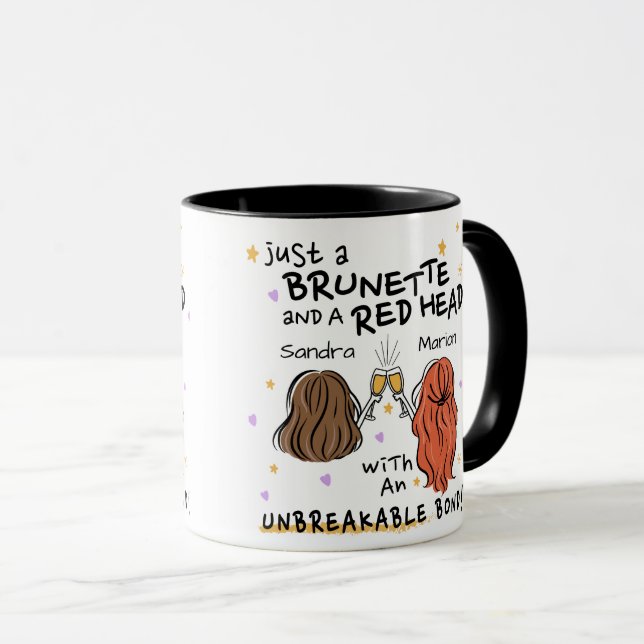 "Just a Brunette and a Red Head" Custom Mug (Front Right)