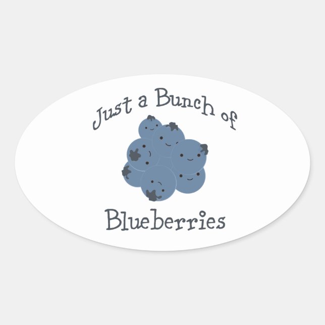 Just a bunch of blueberries oval sticker (Front)
