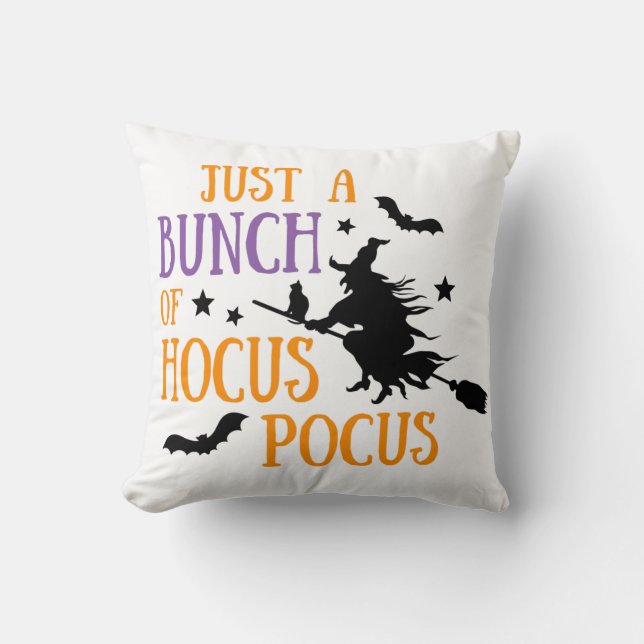 Just A Bunch Of Hocus Pocus Halloween Throw Pillow (Front)