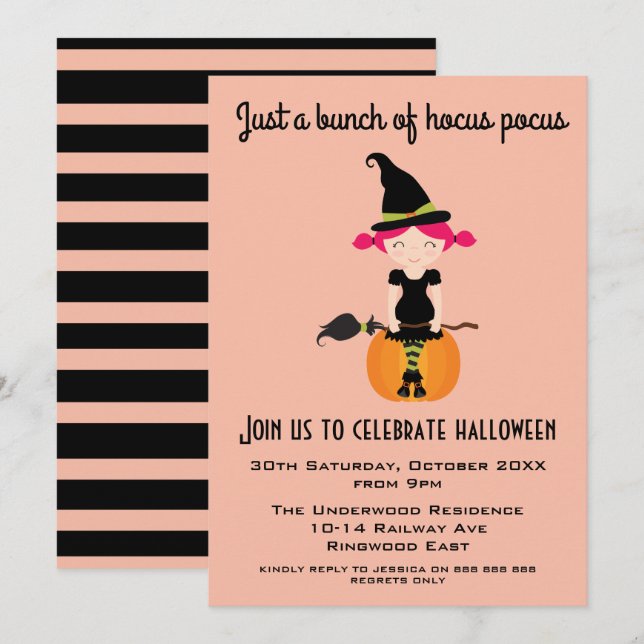 JUST A BUNCH OF HOCUS POCUS INVITATION (Front/Back)