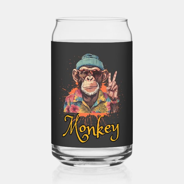 Just a Cool Monkey Can Glass (Back)