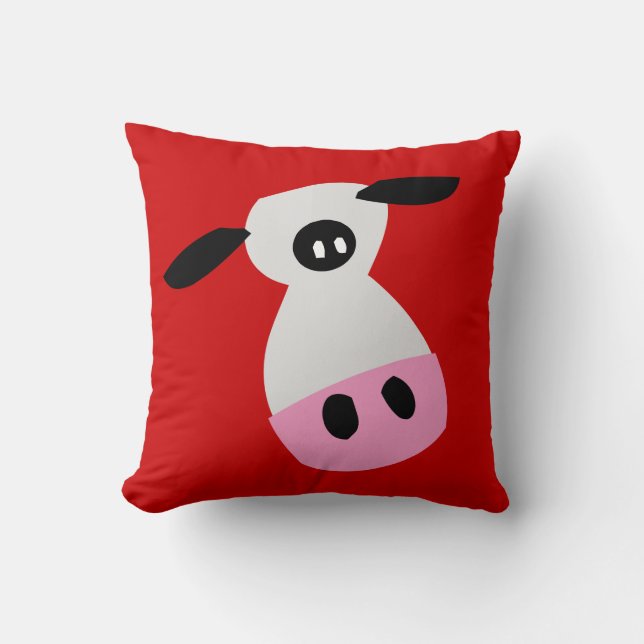 Just a Cow Throw Pillow (Front)