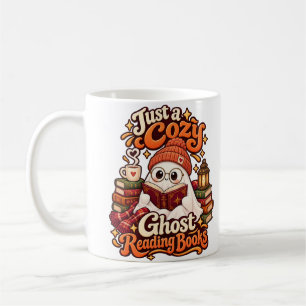 Just a Cozy Ghost Reading Books Cute Halloween Mug