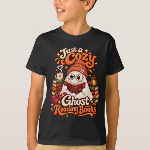 Just a Cozy Ghost Reading Books Cute Halloween T-Shirt