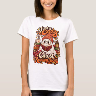 Just a Cozy Ghost Reading Books Cute Halloween T-Shirt