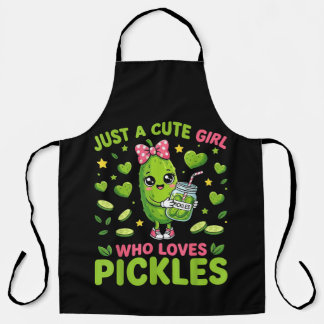 Just A Cute Girl Who Loves Pickles Apron