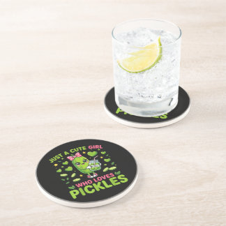Just A Cute Girl Who Loves Pickles Coaster