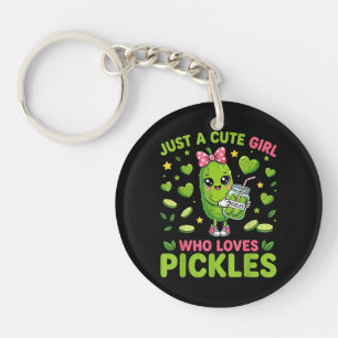 Just A Cute Girl Who Loves Pickles Keychain