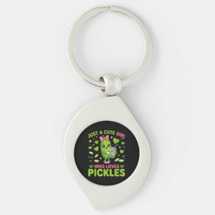 Just A Cute Girl Who Loves Pickles Keychain