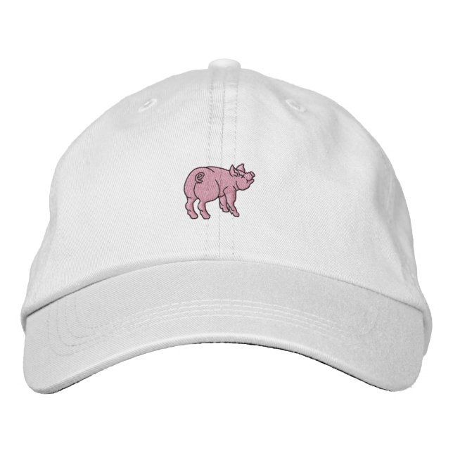 Just A Cute Little Pig Embroidered Hat (Front)