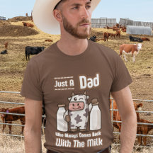 Just A Dad Funny Cow with Milk Dad Jokes Men's 
