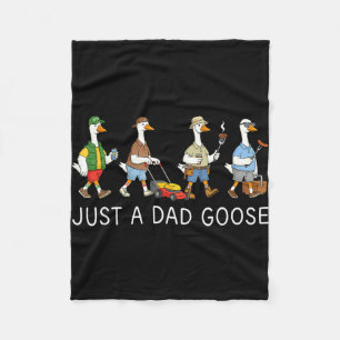 Just a dad goose humour dad father's day funny fleece blanket