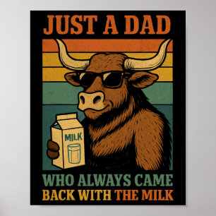 Just A Dad Who Always Came Ck With The Milk Poster