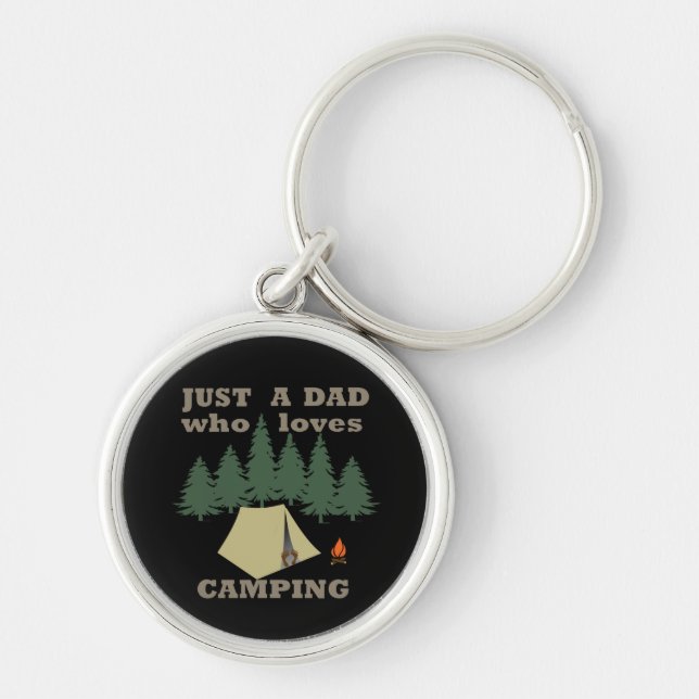 just a dad who loves camping and hiking keychain (Front)
