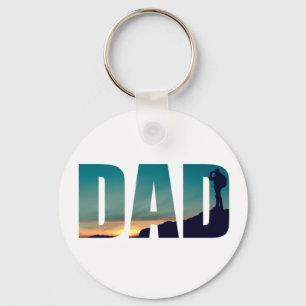 just a dad who loves camping and hiking keychain