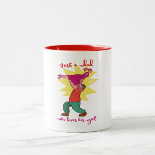 Just A Dad Who Loves His Girl Two-Tone Coffee Mug