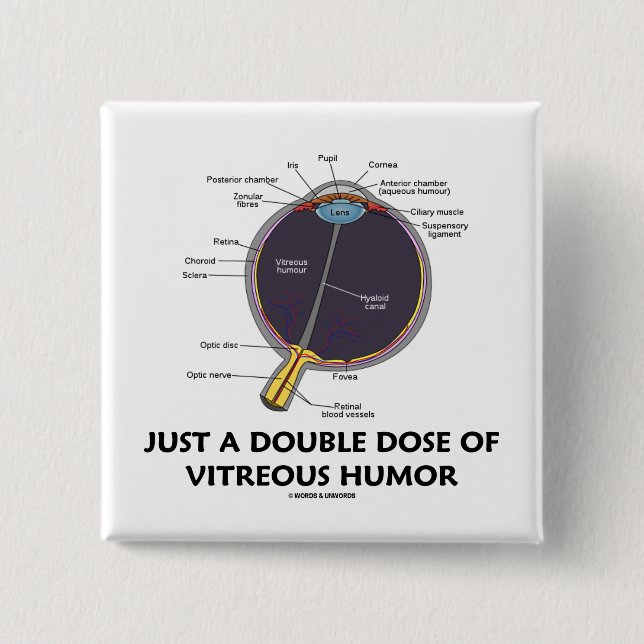 Just A Double Dose Of Vitreous Humour (Eye 2 Inch Square Button (Front)