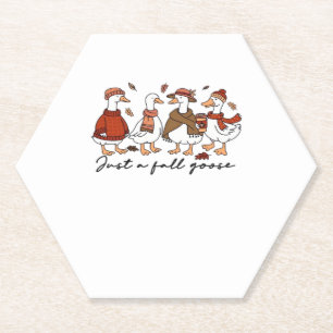 Just a Fall Goose Oversized T-Shirt Paper Coaster