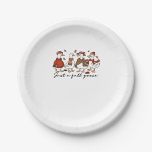 Just a Fall Goose Oversized T-Shirt Paper Plate