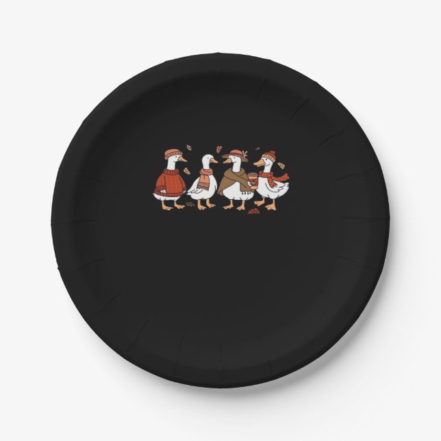 Just a Fall Goose Oversized T-Shirt Paper Plate (Front)