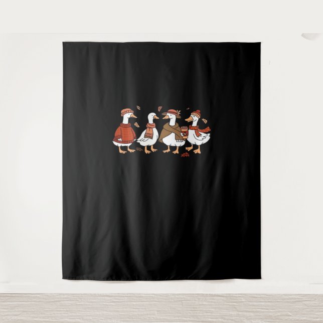 Just a Fall Goose Oversized T-Shirt Tapestry (Front)