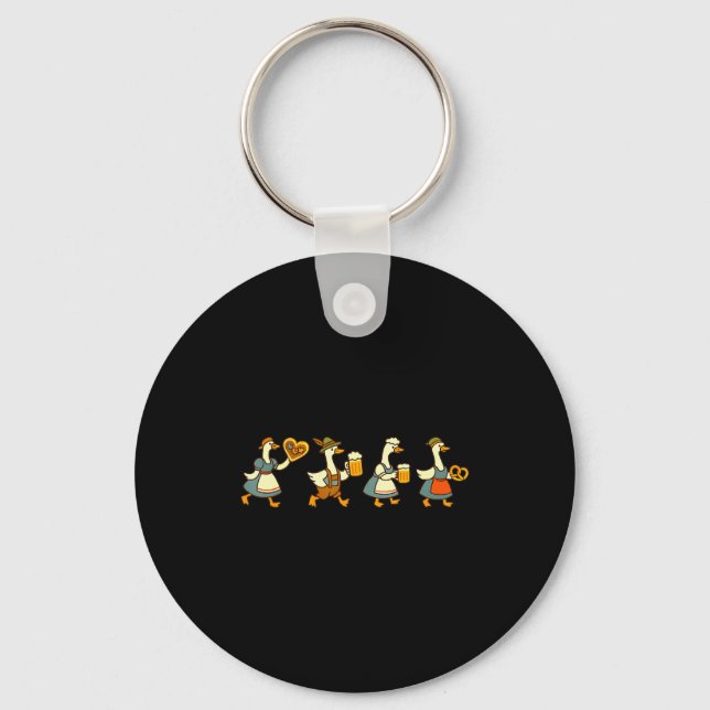 Just A Fest Goose German Beer Prost Drinking  Keychain (Front)