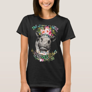 Just A Gigl Who Loves Cows Farm Women Cow T-Shirt