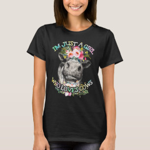 Just A Gigl Who Loves Cows Farm Women Cow T-Shirt