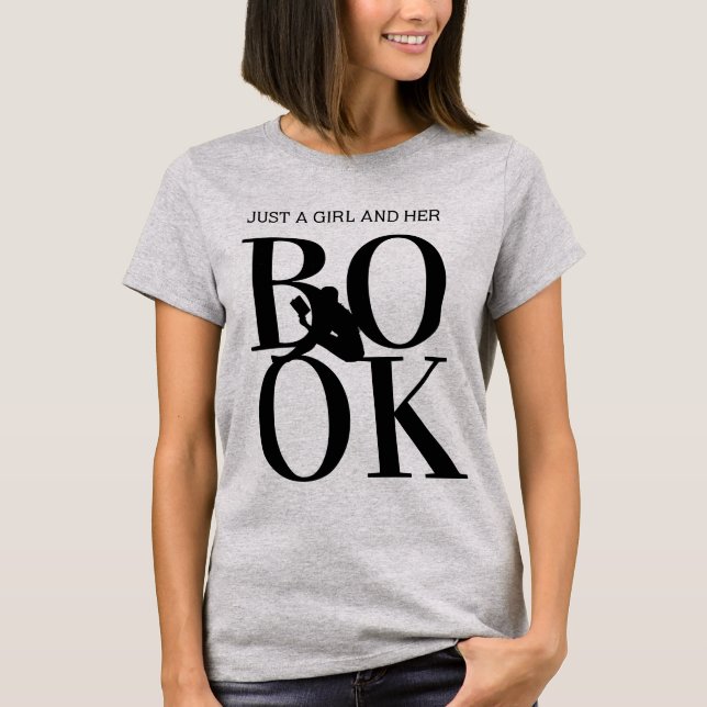 Just A Girl and Her Book Graphic Tee For Women (Front)